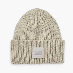 UGG Chunky Rib Knit Beanie + Glove Set in Light Grey